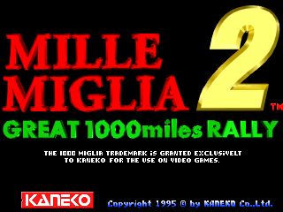 Mille Miglia 2: Great 1000 Miles Rally (95+05+24) Title Screen